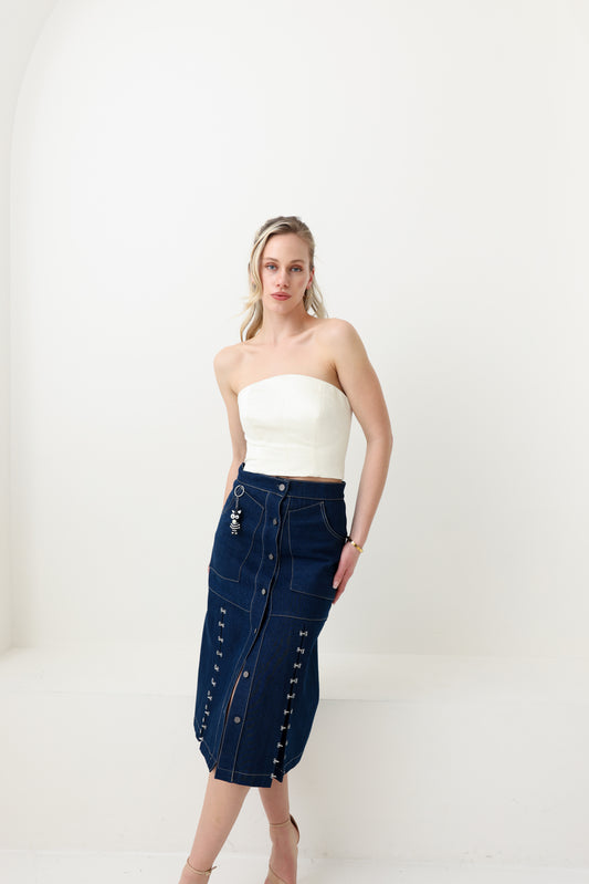 Denim Midi Skirt